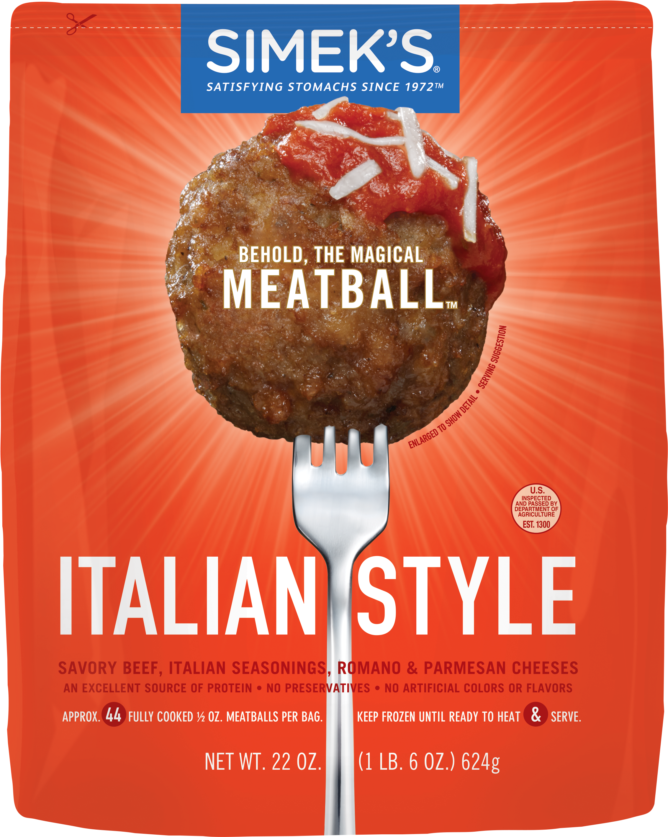 Simek's Italian Style Meatballs, - Simeks Meatballs, Original - 22 Oz (3000x3000), Png Download