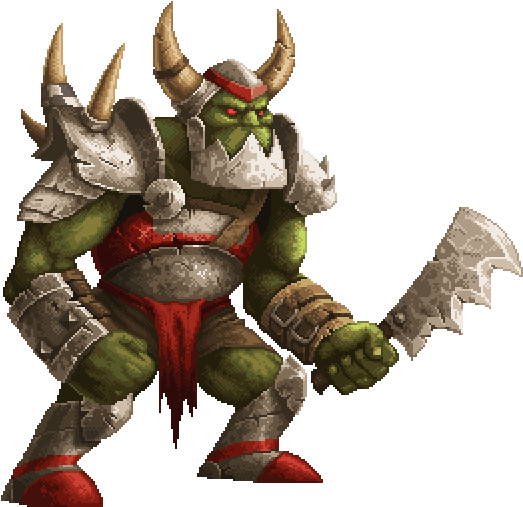Pixel Art Warhammer Orc By Fox Demon Kasumi On Deviantart - Orc Pixel Art (600x600), Png Download