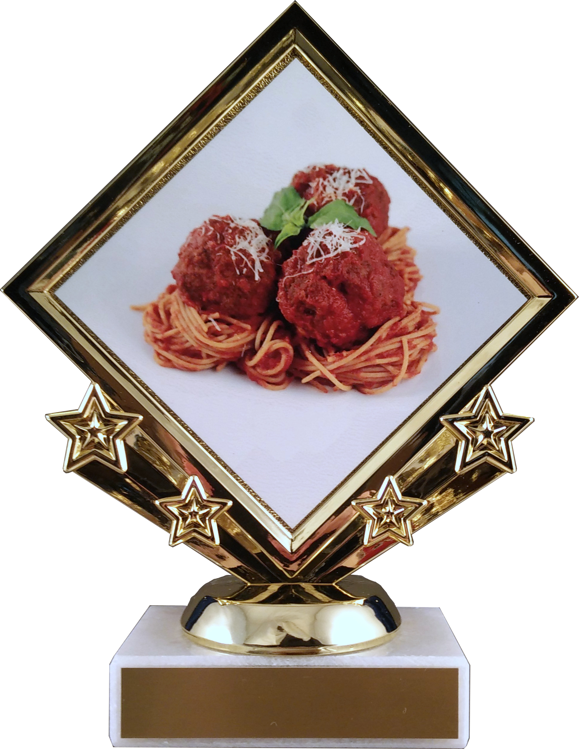 Meatball Diamond Logo Trophy On Marble (1960x2538), Png Download
