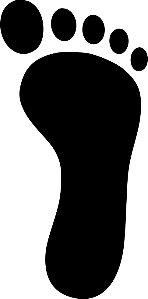 Footprint - - כף רגל ימין ציור (486x980), Png Download
