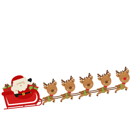 Santa And Reindeer Flying Png - Cute Santa And Reindeer (432x432), Png Download