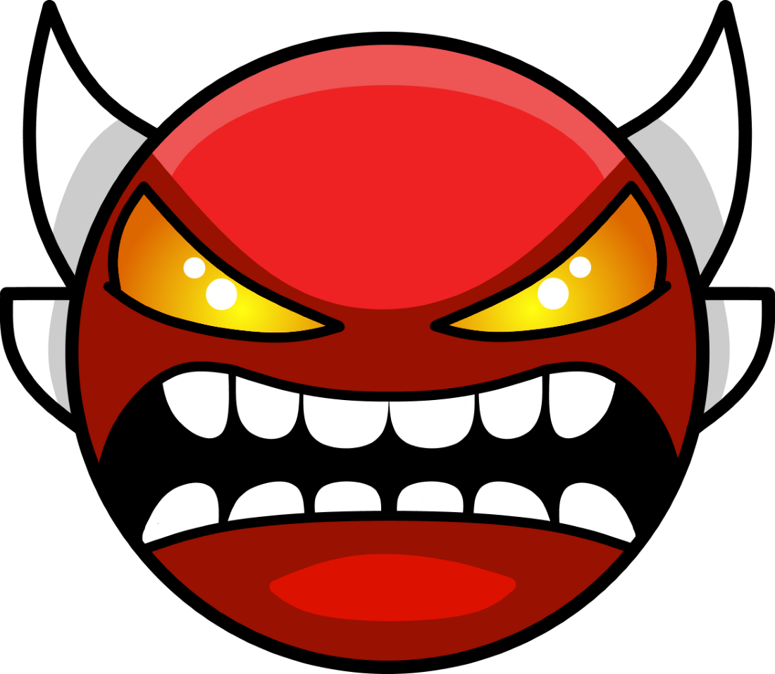 Geometry Dash Demon Face (1100x957), Png Download
