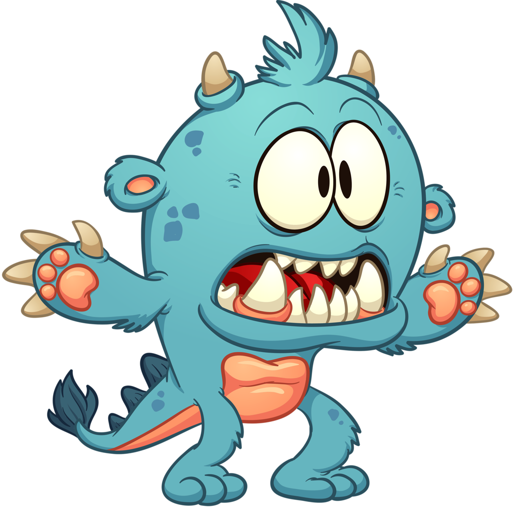 Monster * Robots - Cartoon Scary Monsters Png (1024x1012), Png Download