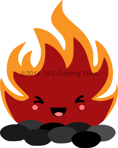 Kawaii Fire (399x500), Png Download