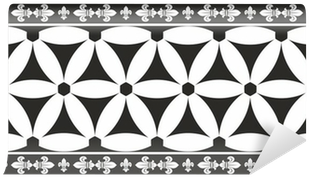 Seamless Black And White Gothic Geometrical Floral - Black (400x400), Png Download