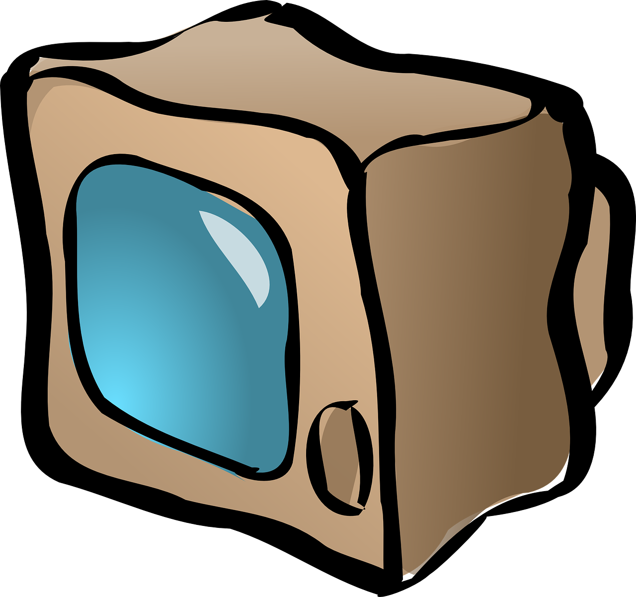 Retro Brown Tv Svg Clip Arts 600 X 563 Px (600x563), Png Download