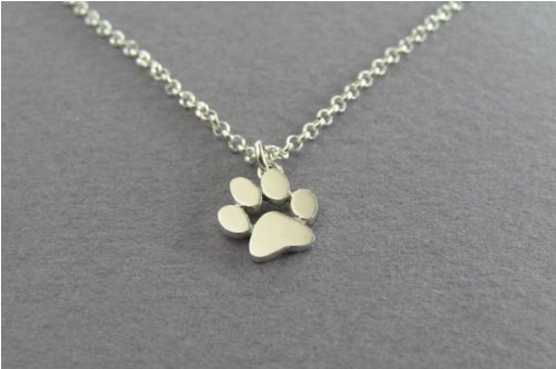 Kitty Cat Paws Necklace - One Paw Print Necklace (500x500), Png Download