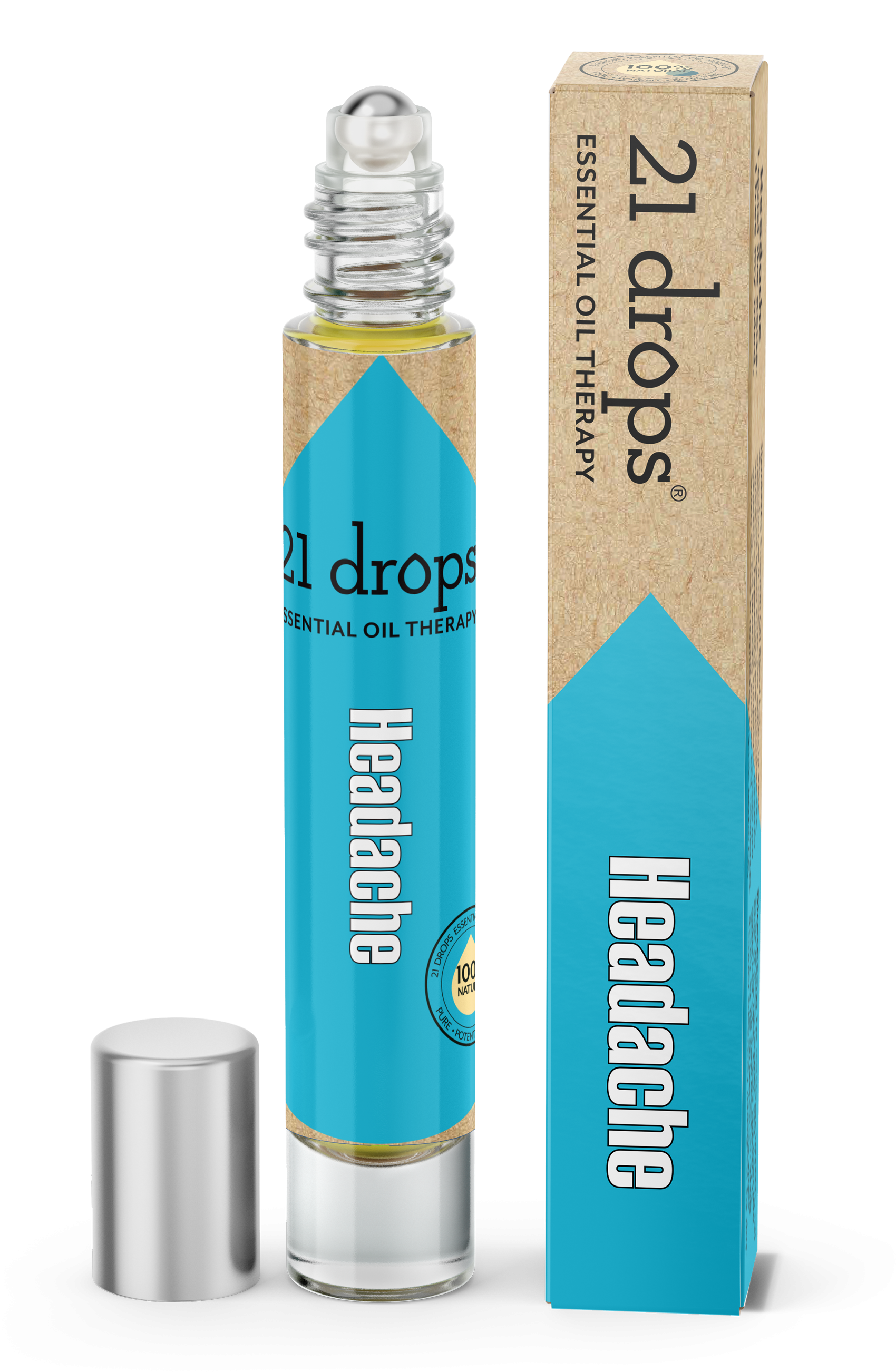 Headache Roll On - 21 Drops Digest And Immunity Oil Blends (2128x2765), Png Download