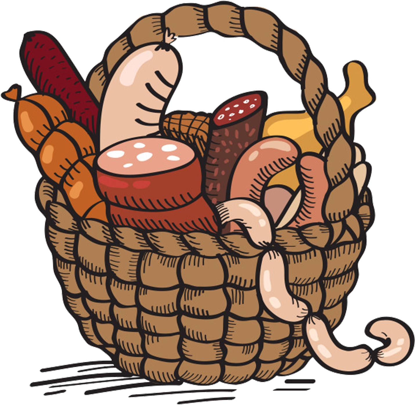 Basket Cartoon Drawing Clip Art (2362x2362), Png Download