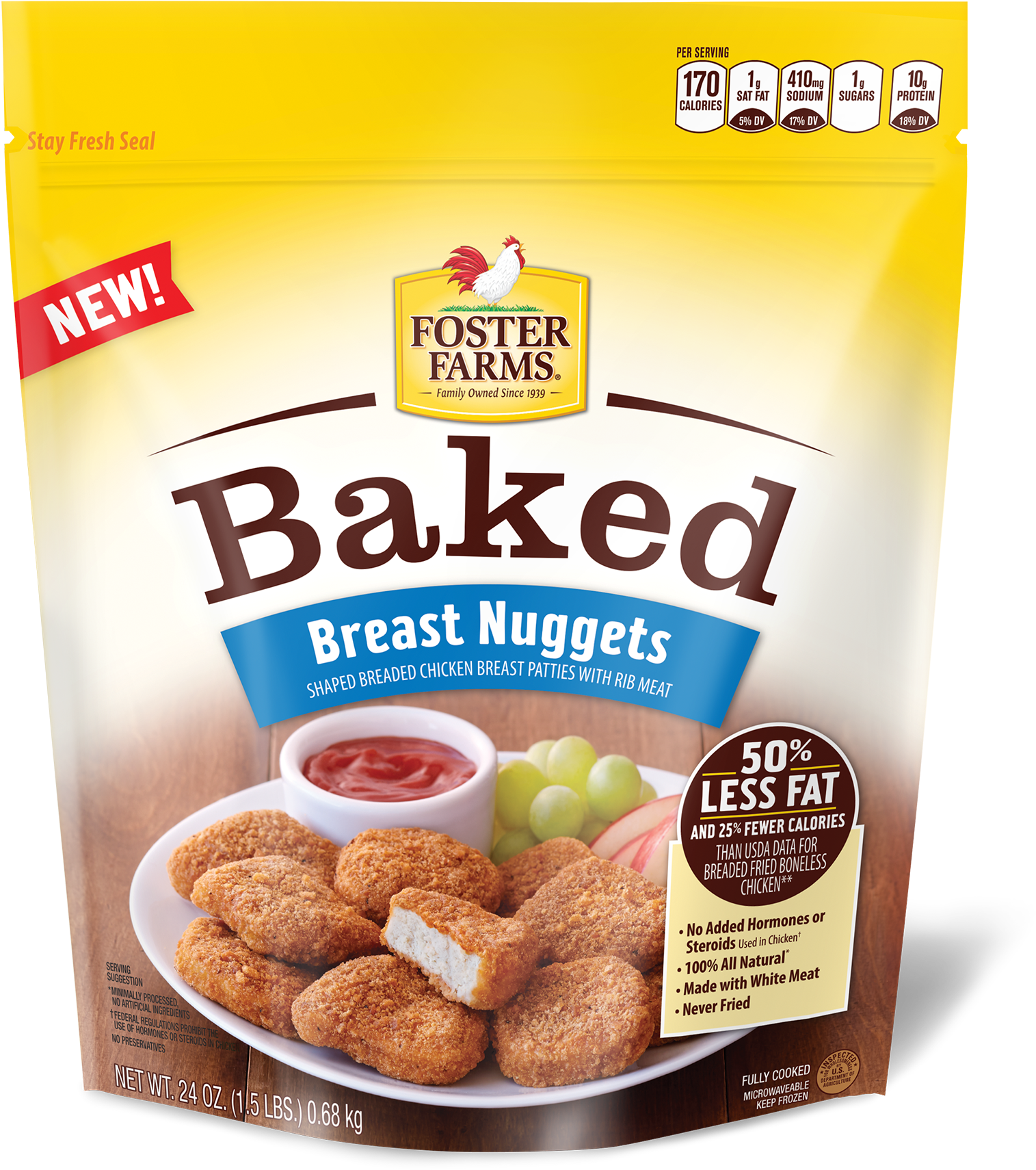 Foster Farms Original Baked Chicken Breast Nuggets - Foster Farms Baked Nuggets (1800x1875), Png Download