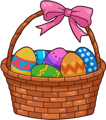 Picnic Basket Clipart Bascket - Easter Basket Clip Art Free (424x453), Png Download
