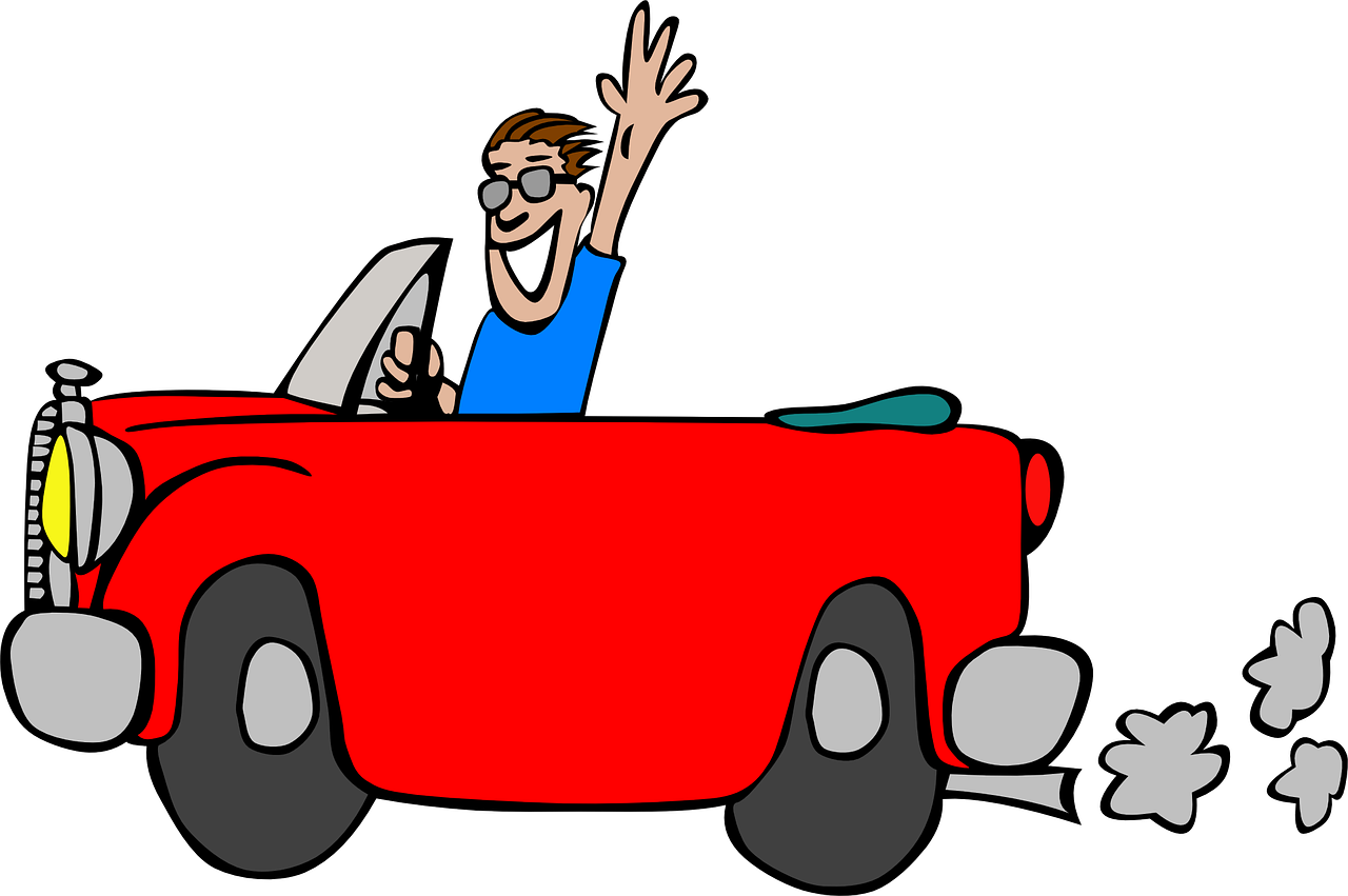 Svg Download Red Clip Art At Clker Com Vector - Driving Car Clip Art (600x399), Png Download