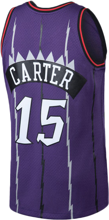Toronto Raptors Vince Carter Purple Swingman Jersey - Toronto Raptors Vince Carter Hardwood Classics Road (421x480), Png Download