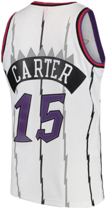 Toronto Raptors Vince Carter White Swingman Jersey - Vince Carter Rookie Jersey (421x480), Png Download