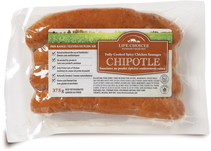 Our Free Range Chicken Chipotle Sausages Are Made Using - Chipotle Chicken Sausage (677x490), Png Download