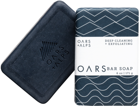 Blue Charcoal Exfoliating Oars Bar - Oars + Alps Exfoliating Blue Charcoal Bar Soap (600x600), Png Download