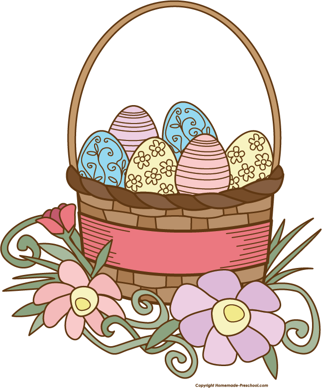 Free Easter Basket Clipart - Clipart Png Easter Basket (647x779), Png Download