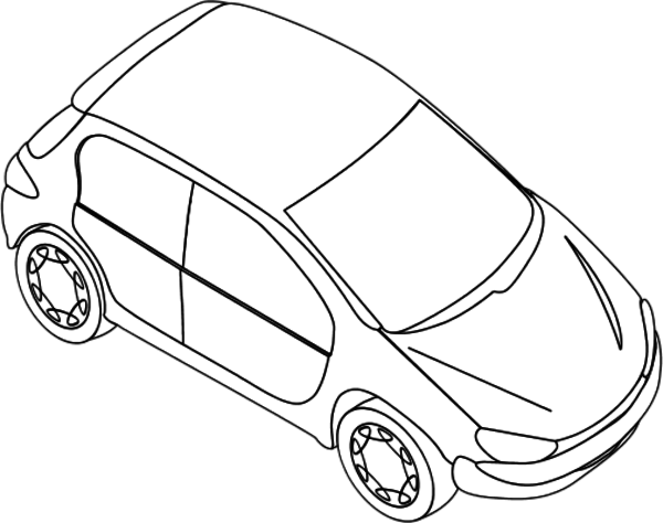 Race Car Outline Clip Art Pictures To Pin On Pinterest - Peugeot 206 (600x474), Png Download