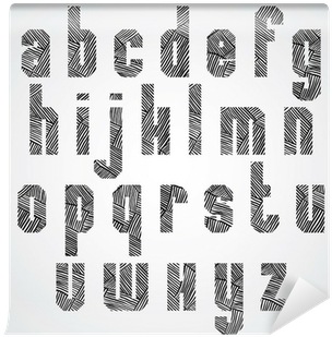 Geometric Bold Poster Letters Font, Hand Drawn Lines - Monochrome (400x400), Png Download
