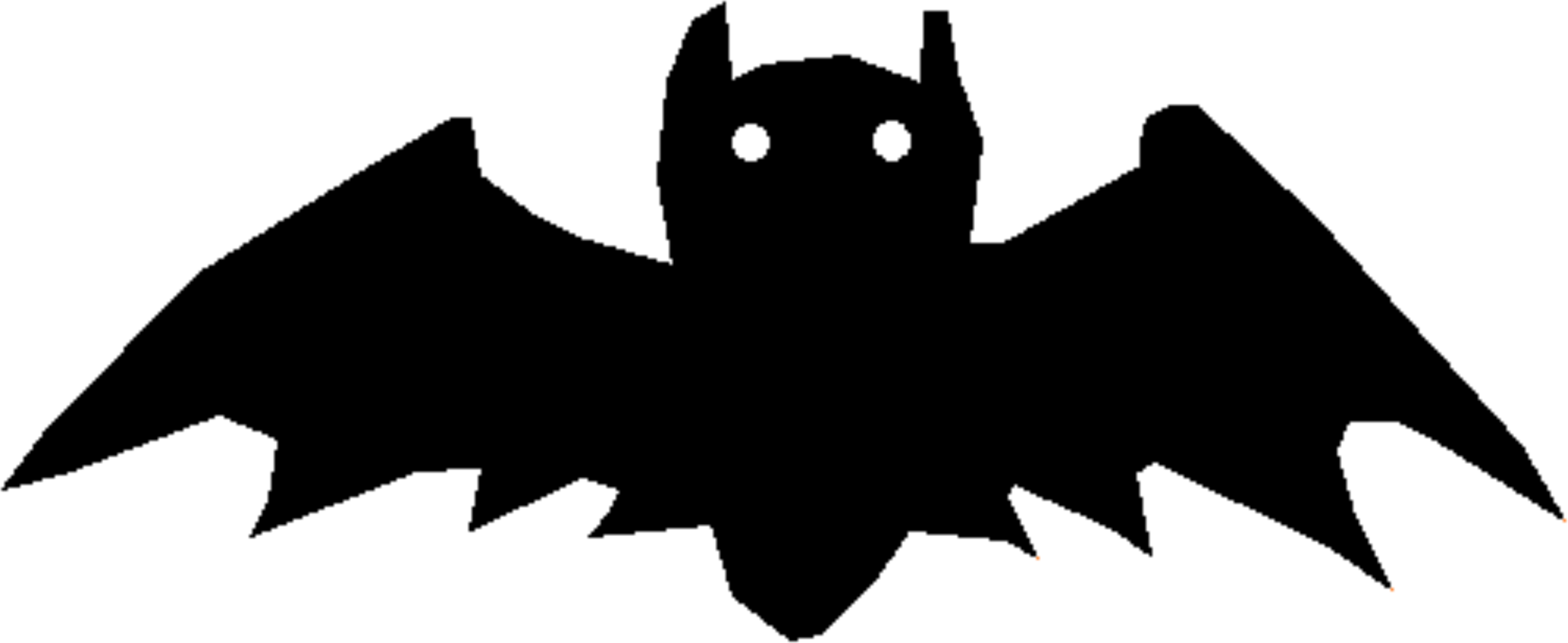 Bat Silhouette Cartoon Black Flight - Bat Cartoon, Black, Cute Large Tote Bag, Natural, Large (1829x750), Png Download