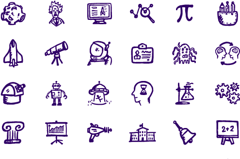Brainy Icons - Hand Drawn Education Icons (520x346), Png Download
