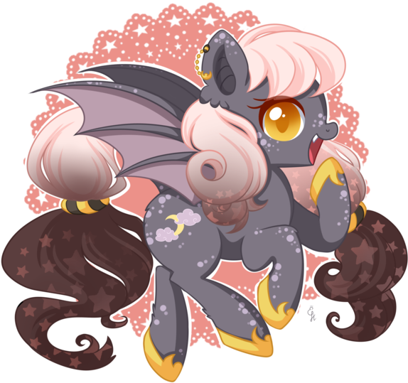 Exceru-karina, Bat Pony, Female, Mare, Oc, Oc - Cartoon (600x600), Png Download