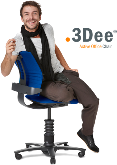 3dee Active Office Chair - 3dee Office Chair 3d Aeris, Cover: Black, Frame: Black (600x600), Png Download