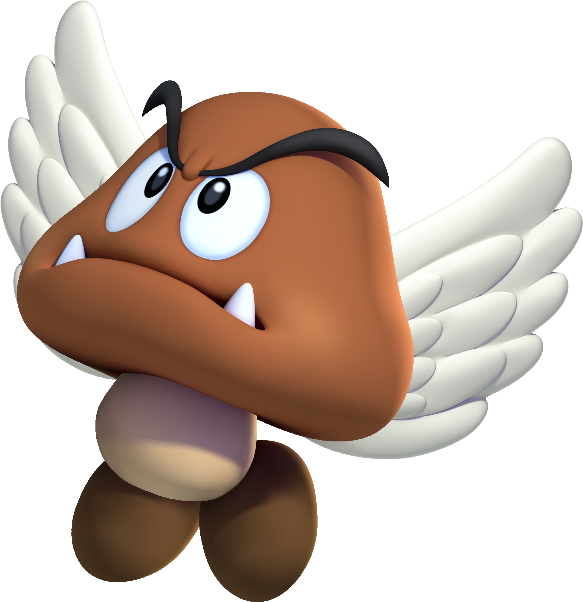 Paragoomba In Flight - Goomba Super Mario 3d World (2068x2143), Png Download