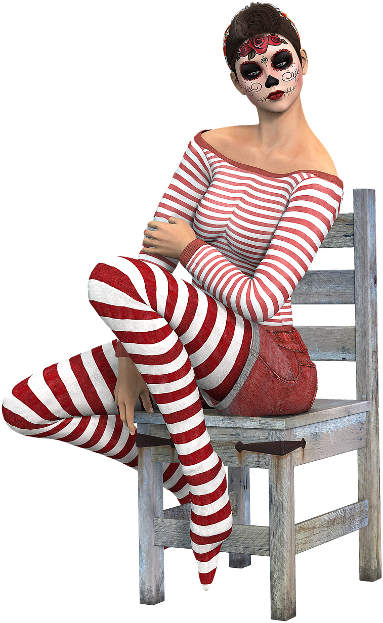 Woman Sitting Chair - Sitting (838x1280), Png Download