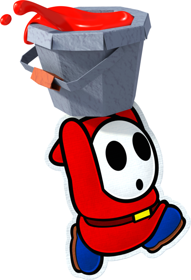 Rootxsf - Paper Mario Color Splash Shy Guy (308x451), Png Download