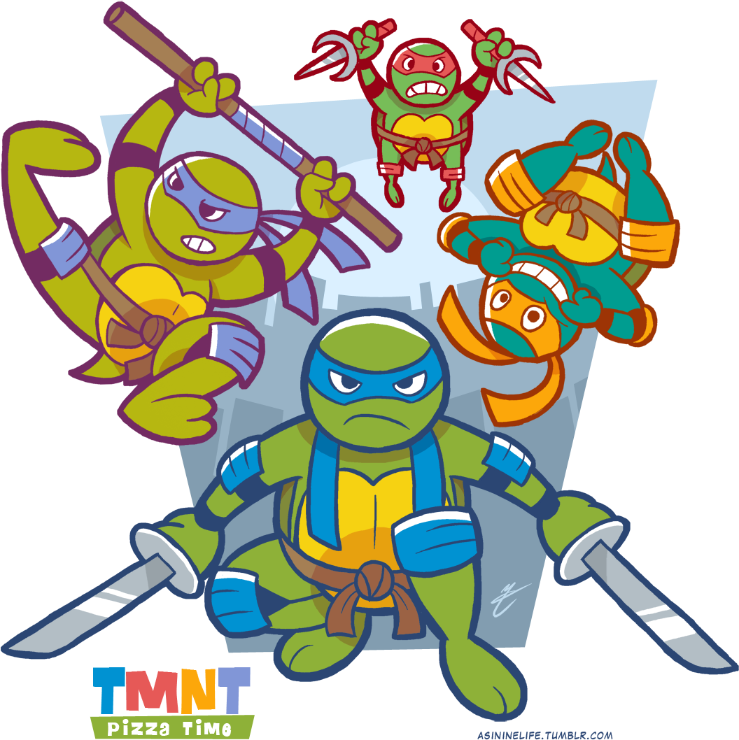 Collection Of Ninja Turtle Pizza Clipart High Quality, - Mykki Turtles Family Personality Storage Bag (1078x1072), Png Download