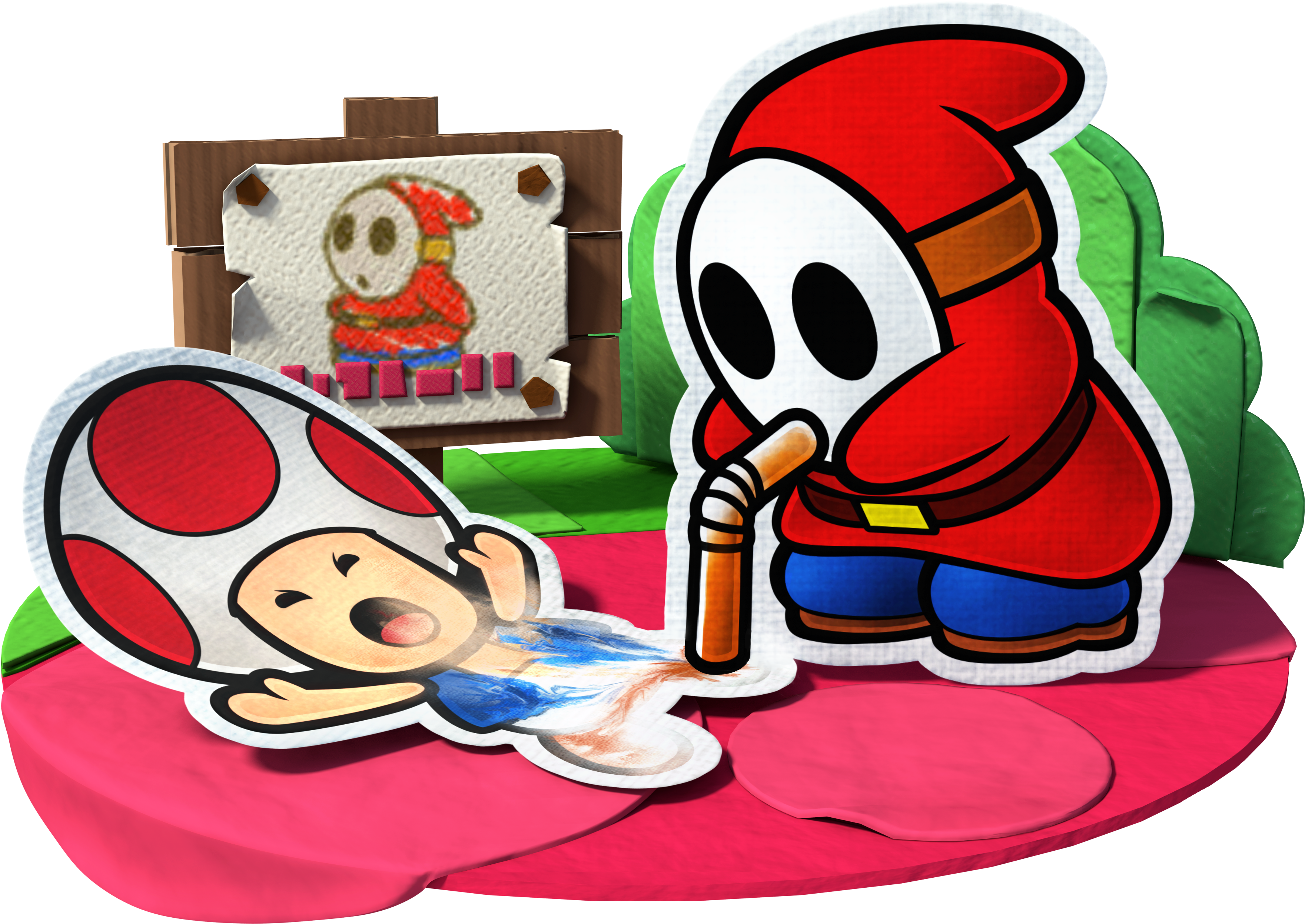 Paper Mario Shy Guy - Paper Mario Color Splash Toad (4096x4096), Png Download