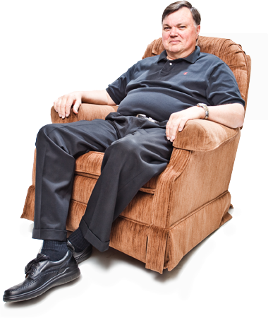 Never Underestimate The Power Of A Humble Rocking Chair - Sitting In Lazy Boy (380x450), Png Download