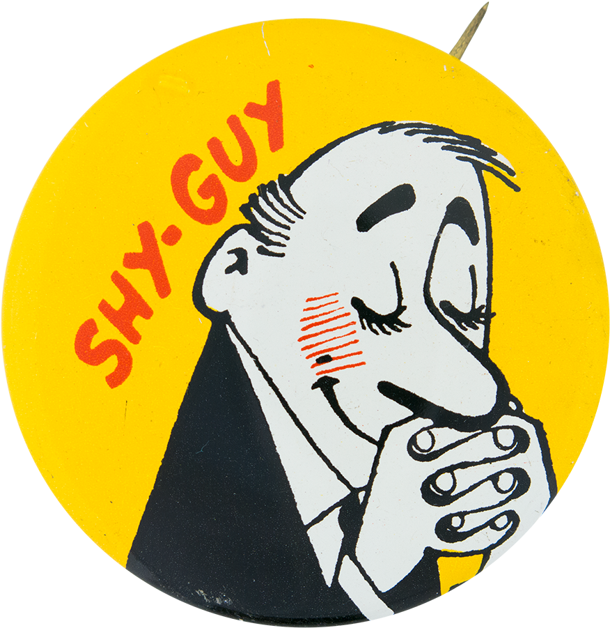 Shy Guy - Vintage Shy Guy Metal Pinback Button (1000x1011), Png Download