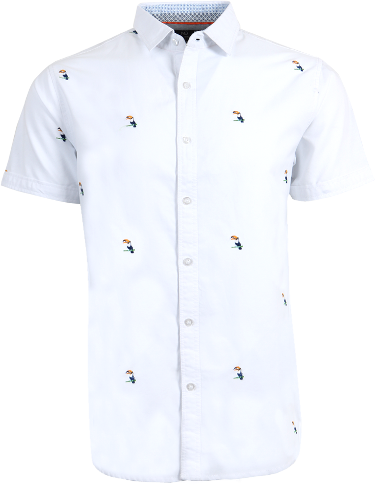 Embroidered Tropical Toucan Shirt - Embroidery (800x975), Png Download