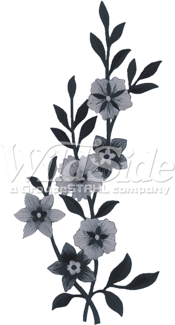 Black Large Flower - Embroidery (675x675), Png Download