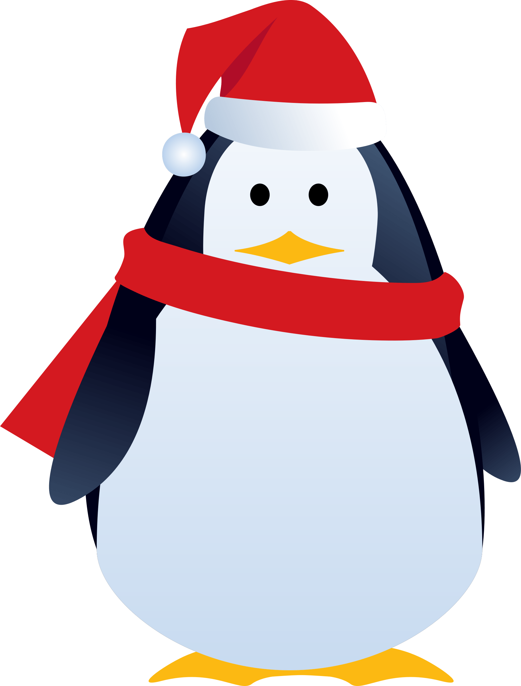 Christmas Penguin Cartoon - Christmas Penguin Clipart (1824x2400), Png Download