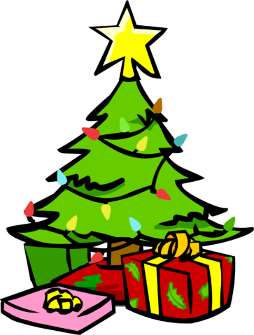 Small Christmas Tree Sprite 012 - Club Penguin (363x479), Png Download