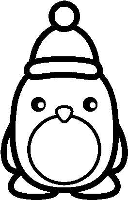 Christmas Penguin Coloring Page - Cute Penguin Colouring Pages (600x470), Png Download