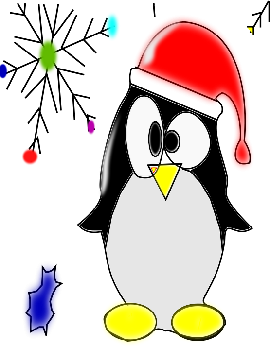 Free Clipart Linux Penguin Juan David - Christmas Penguin Clip Art (566x800), Png Download