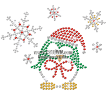 Cute Christmas Penguin Hot Fix Rhinestone Transfer - Illustration (450x450), Png Download