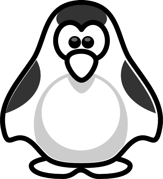 Christmas Penguin Clipart Black And White Clipart Panda - Penguin (555x610), Png Download