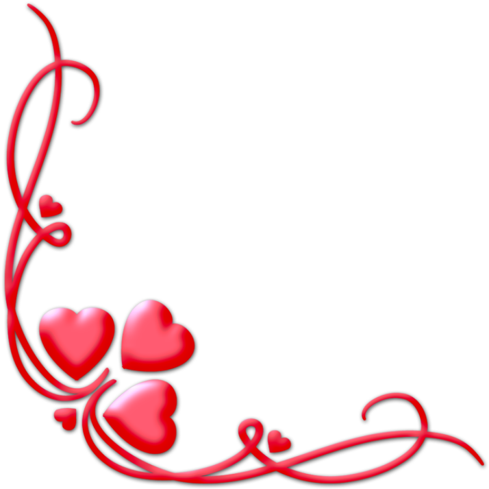 Valentine Transparent Pictures Free - Corner Border Heart Png (1024x768), Png Download