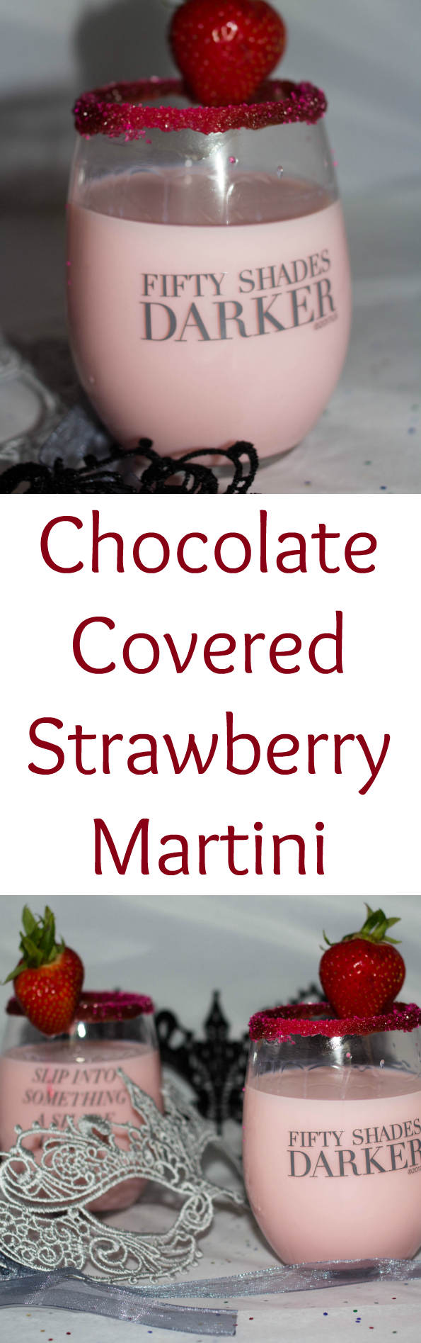Chocolate Covered Strawberry Martini - Strawberry (595x1895), Png Download