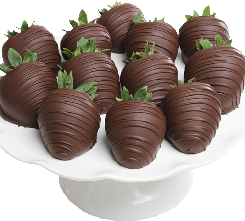 Dark Chocolate Dipped Strawberries - Dark Chocolate Covered Strawberries - 12 (500x500), Png Download