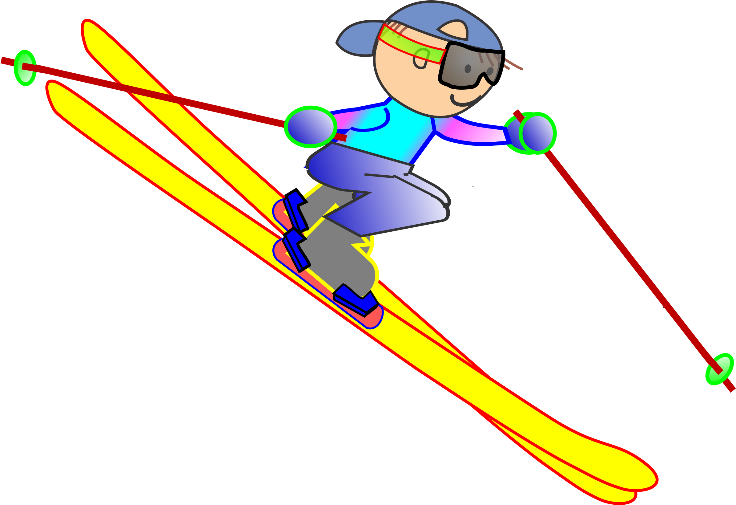 This Free Icons Png Design Of Funny Guy Skiing (2400x1638), Png Download