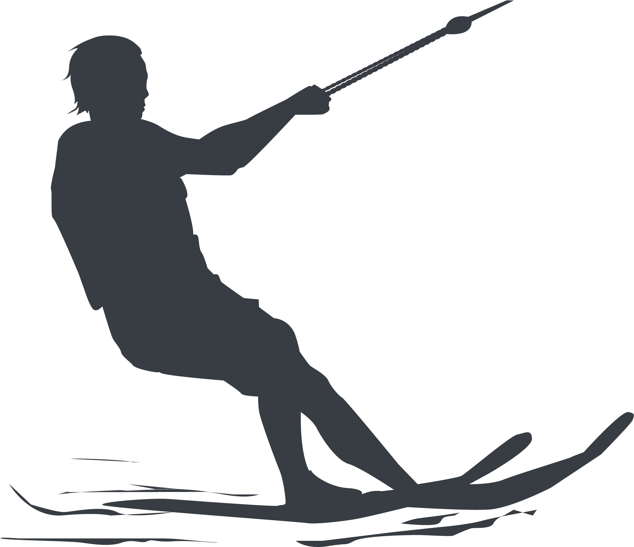 Athlete Silhouette - Water Skiing Silhouette (2271x2021), Png Download
