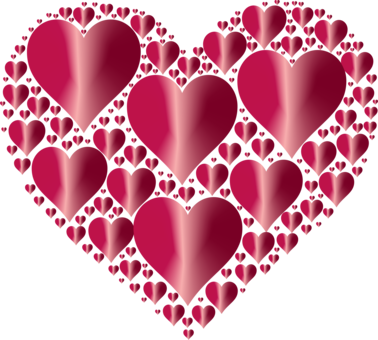 Heart Love Computer Icons Valentine's Day - Pink And Red Hearts (378x340), Png Download