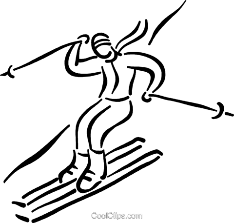 Skiing Clipart Transparent - Skifahren Clipart Schwarz Weiß (480x457), Png Download