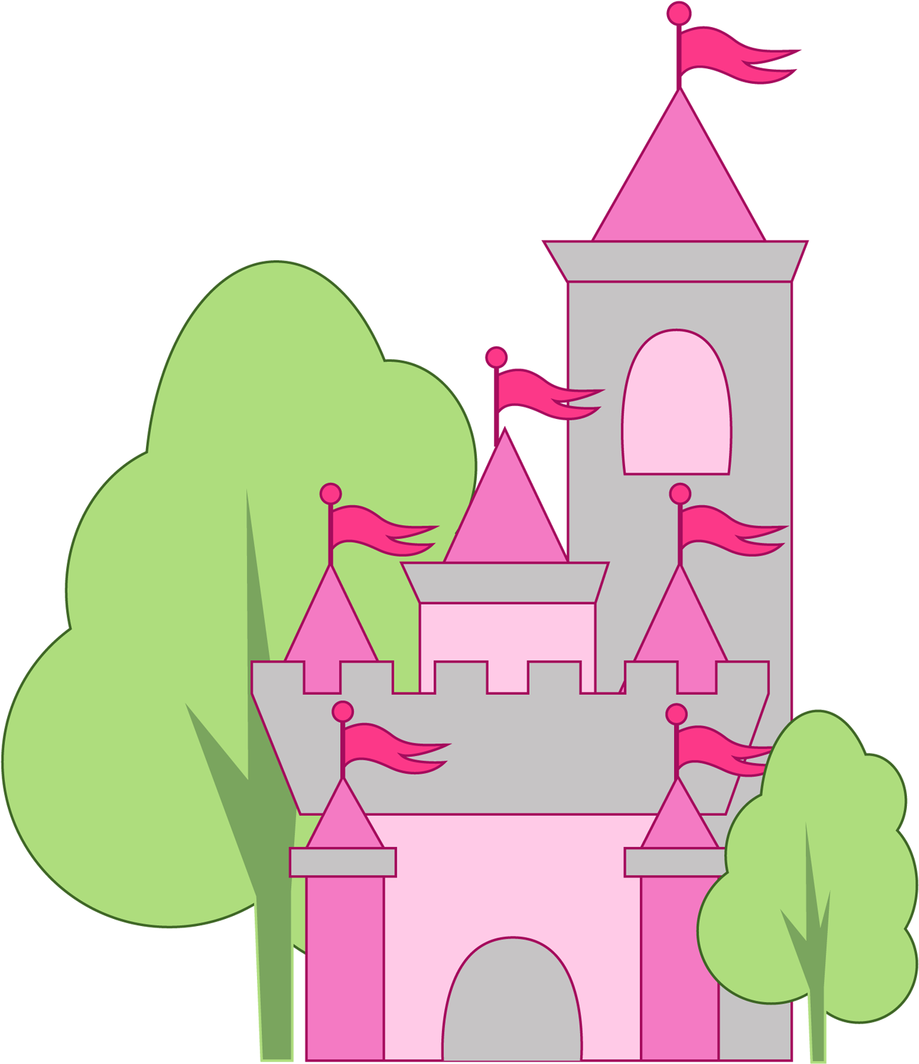 Princess Castle Clipart - Free Castle Clip Art (1355x1578), Png Download
